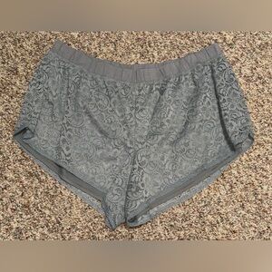 Women's plus size 26, 26/28 Cacique Gray Lace Sleep‎ Shorts cute bed summer